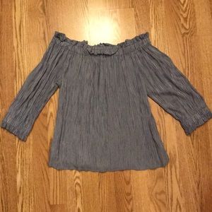 Small-striped off the shoulder top